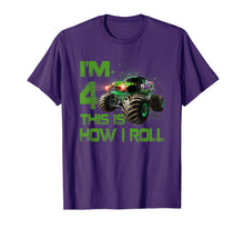 Ladda upp bild till gallerivisning, Im 4 This Is How I Roll 4 Years Old 4th Birthday T-Shirt 120273
