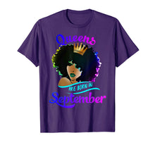 Ladda upp bild till gallerivisning, Queens Born September Shirt Black Girl Virgo Libra Birthday  T-Shirt 142867
