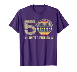 50th Birthday Gifts 50 Years Old August 1969 Limited Edition T-Shirt 165163
