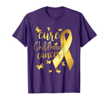 Ladda upp bild till gallerivisning, Cure Childhood Cancer T-Shirt with Gold Ribbon 135996
