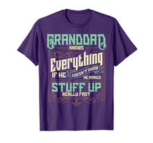 Ladda upp bild till gallerivisning, Mens Granddad Knows Everything Funny Granddad Christmas Gifts T-Shirt-1654539

