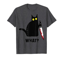 Ladda upp bild till gallerivisning, Black Cat,Murderous Cat With Knife what  T-Shirt 430151
