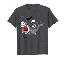 Ladda upp bild till gallerivisning, Skeleton Riding Shark Funny Halloween Boys Girls Kids T-Shirt 76987
