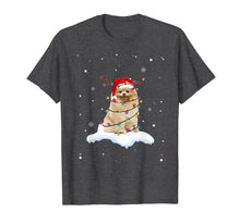 Ladda upp bild till gallerivisning, Pomeranian With Santa Hat Christmas Lights Reindeer Gift T-Shirt-2044121

