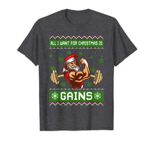 Ladda upp bild till gallerivisning, Funny shirts V-neck Tank top Hoodie sweatshirt usa uk au ca gifts for All I Want For Christmas Is Gains Gym Workout Ugly Xmas T-Shirt 1107549
