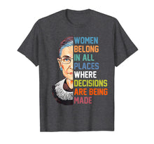 Ladda upp bild till gallerivisning, Women Belong In All Places Ruth Bader Ginsburg RBG T Shirt 197362
