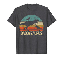 Ladda upp bild till gallerivisning, Daddysaurus Vintage Retro Sunset Tshirt Gift For Fathers Day 147171
