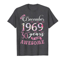 Ladda upp bild till gallerivisning, Birthday Gifts Floral Tee for Womens Born in December 1969 T-Shirt 1140919
