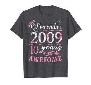 Birthday Gifts Floral Tee for Girls Born in December 2009 T-Shirt 1469641