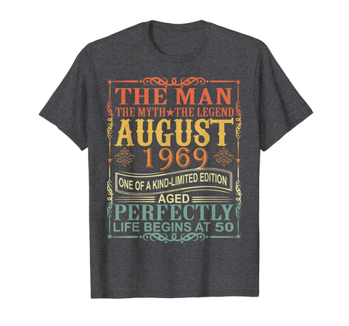 1969 Man Myth Legend August 50th Bday Gifts 50 yrs old T-Shirt 250943