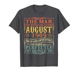 1969 Man Myth Legend August 50th Bday Gifts 50 yrs old T-Shirt 250943