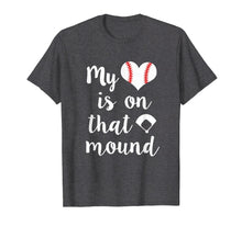 Ladda upp bild till gallerivisning, Funny shirts V-neck Tank top Hoodie sweatshirt usa uk au ca gifts for My heart is on that mound Baseball Pitcher Mom Shirt Gift 1937748
