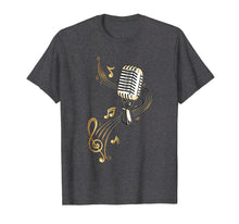 Ladda upp bild till gallerivisning, Funny shirts V-neck Tank top Hoodie sweatshirt usa uk au ca gifts for Microphone Shirt with Music Notes and Clef. Musician. Gold. 2586656

