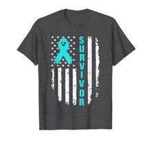 Ladda upp bild till gallerivisning, Funny shirts V-neck Tank top Hoodie sweatshirt usa uk au ca gifts for Ovarian Cancer Awareness American Flag Survivor T-Shirt 4254348
