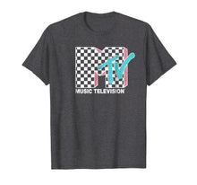 Ladda upp bild till gallerivisning, MTV Neon Distressed Checkered Logo Graphic T-Shirt
