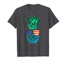 Ladda upp bild till gallerivisning, Men's Women's T Shirt Blue-green Pineapple Flag Sunglasses 681966
