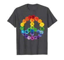 Ladda upp bild till gallerivisning, Spring Flowers Peace Sign T-Shirt Daisies Roses Rainbow 415217
