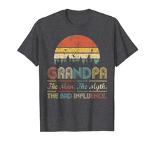 Ladda upp bild till gallerivisning, Mens Grandpa The Man The Myth The Bad Influence T-Shirt Vintage 485450
