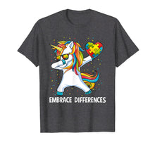 Ladda upp bild till gallerivisning, Funny shirts V-neck Tank top Hoodie sweatshirt usa uk au ca gifts for Autism Awareness Embrace Differences Dabbing Unicorn T-Shirt 2008486
