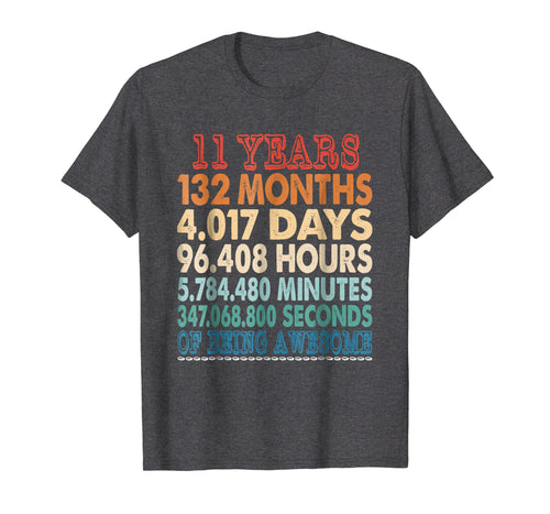 Funny shirts V-neck Tank top Hoodie sweatshirt usa uk au ca gifts for 11 Years Old 11th Bday Gifts Vintage Retro TShirt 132 Months 258750