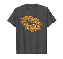 Ladda upp bild till gallerivisning, Funny shirts V-neck Tank top Hoodie sweatshirt usa uk au ca gifts for Gold Printed Glitter Style Lips T Shirt 
