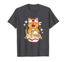 Ladda upp bild till gallerivisning, Japanese Ramen Gift T Shirt Cute Anime Cat Noodle Kitten Tee 915122
