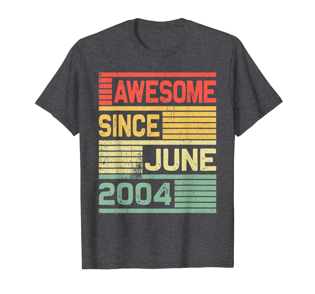 Funny shirts V-neck Tank top Hoodie sweatshirt usa uk au ca gifts for Awesome Since June 2004 Shirt Vintage 15th Birthday Gifts 3438796
