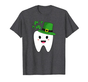 Cute Tooth With Hat Dental Assistant Gifts St Patricks day T-Shirt-261838
