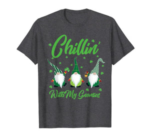 Chillin With My Gnomies Plaid St Patricks Day Gifts T-Shirt-5896071