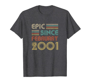 Epic Since February 2001 Vintage 19th Birthday Gifts T-Shirt-2766117