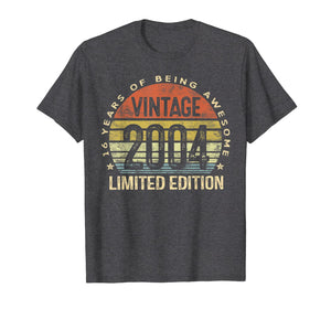 16 Year Old Gifts Vintage 2004 Limited Edition 16th Birthday T-Shirt-85738