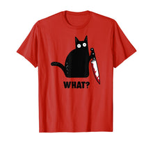 Ladda upp bild till gallerivisning, Halloween Black Cat With Bloody Knife T-Shirt 115994
