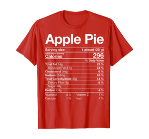 Funny shirts V-neck Tank top Hoodie sweatshirt usa uk au ca gifts for Apple Pie Nutritional Facts Christmas Thanksgiving Gifts T-Shirt 796516