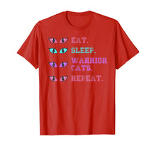 Ladda upp bild till gallerivisning, Funny shirts V-neck Tank top Hoodie sweatshirt usa uk au ca gifts for Funny Cat Warriors Clan Eyes - Eat Sleep Warrior Cats Repeat T-Shirt 1057869
