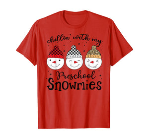 Funny shirts V-neck Tank top Hoodie sweatshirt usa uk au ca gifts for Chillin' With My Preschool Snowmies Christmas Teacher Gifts T-Shirt 1139224