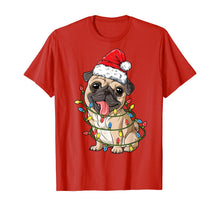 Ladda upp bild till gallerivisning, Funny shirts V-neck Tank top Hoodie sweatshirt usa uk au ca gifts for Pug Christmas Tree Lights Santa Dog Xmas Gifts Boys Pugmas T-Shirt 180692
