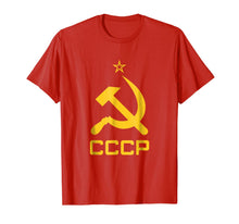 Ladda upp bild till gallerivisning, CCCP T-shirt Hammer and Sickle Soviet Union USSR Red Tee 247722
