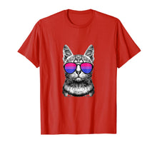 Ladda upp bild till gallerivisning, Pride Cat LGBT Sunglasses Men Women T Shirt|Bisexual Flag 165325
