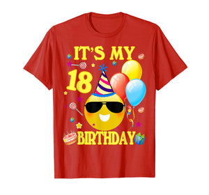 Funny shirts V-neck Tank top Hoodie sweatshirt usa uk au ca gifts for 18th Emoji It's My Birthday Shirt 18 Years Old Gifts A2 4045542