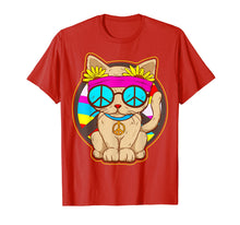 Ladda upp bild till gallerivisning, Funny shirts V-neck Tank top Hoodie sweatshirt usa uk au ca gifts for Hippie Cat Peace Design T-Shirt 1817958
