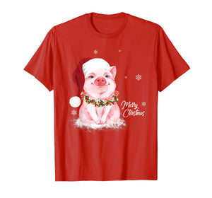 Funny shirts V-neck Tank top Hoodie sweatshirt usa uk au ca gifts for Cute Pig Santa Hat Merry Christmas Pig Lover Gifts T-Shirt 517195