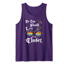 Ladda upp bild till gallerivisning, No One Should Live In A Closet LGBT Gay Pride Rainbow LGBTQ Tank Top 28759
