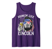 Ladda upp bild till gallerivisning, Drinking Like Lincoln 4th of July Men Abraham Merica Flag Tank Top 170446
