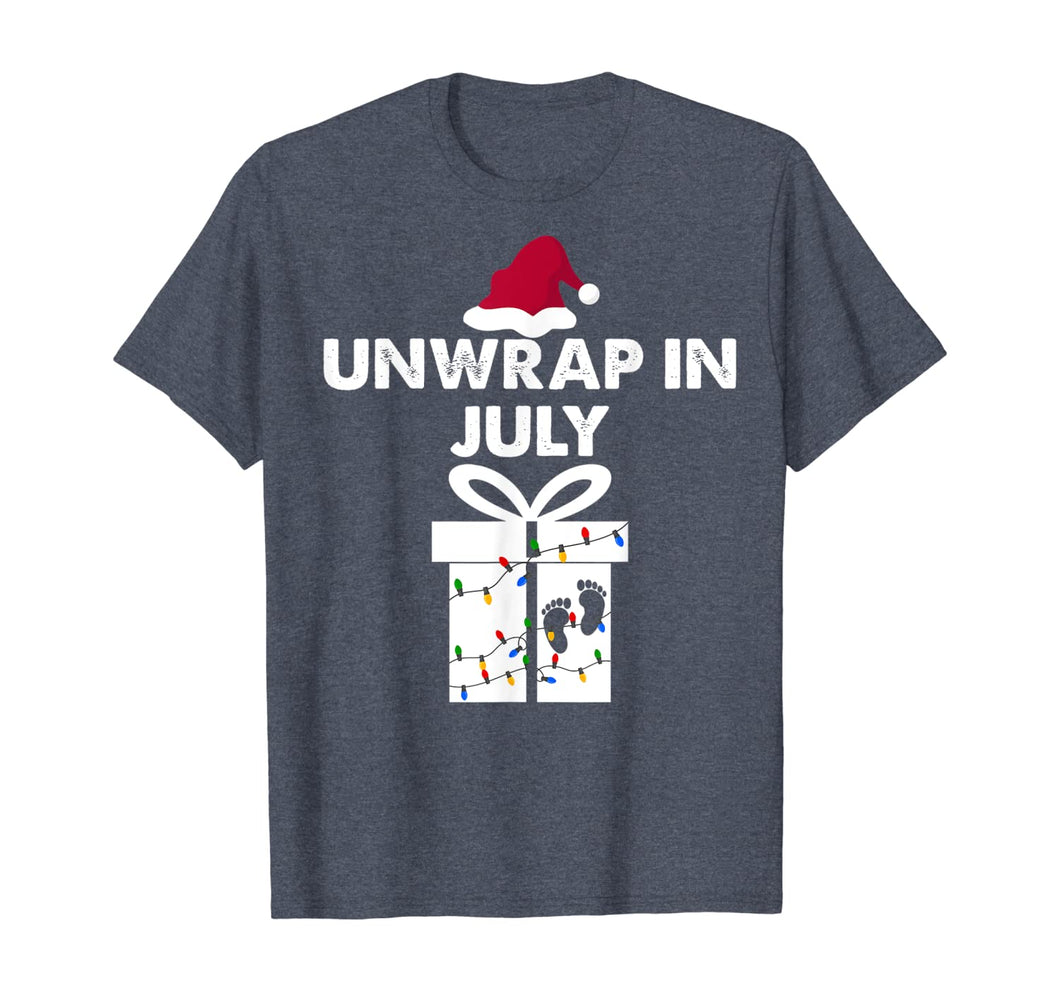 Funny shirts V-neck Tank top Hoodie sweatshirt usa uk au ca gifts for Christmas Pregnancy Announcement Gifts Unwrap In July T-Shirt 370200
