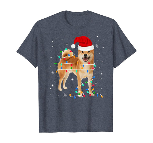 Funny Shiba Inu Christmas Light Gifts Xmas T-Shirt 227024