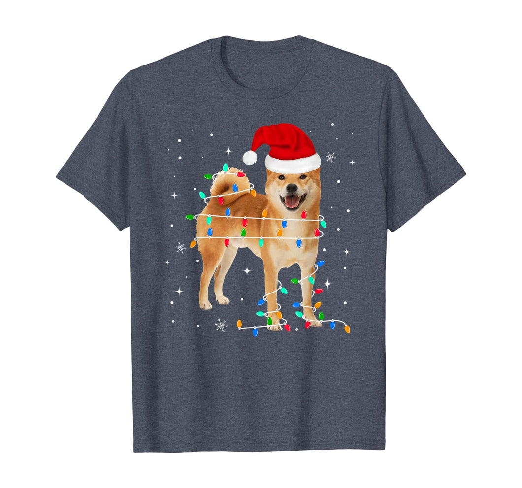 Funny Shiba Inu Christmas Light Gifts Xmas T-Shirt 227024