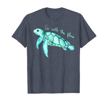 Ladda upp bild till gallerivisning, Sea green turtle watercolor, Go with the flow, funny T-Shirt 377820
