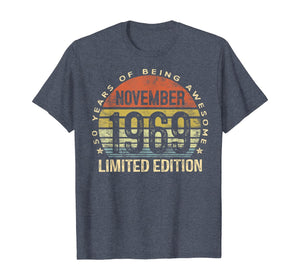Born November 1969 Limited Edition Bday Gifts 50th Birthday T-Shirt 425134