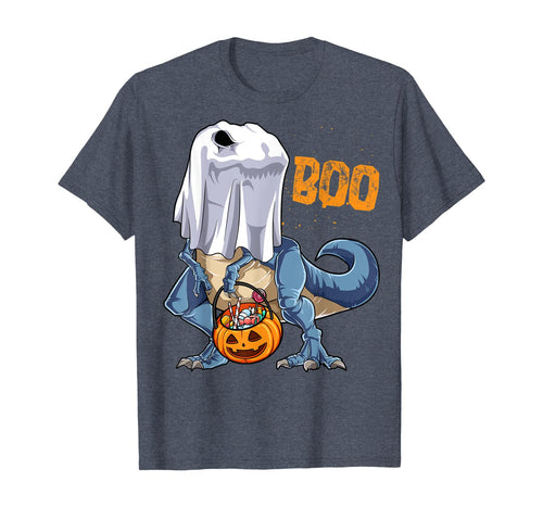 Ghost Dinosaur T rex Funny Boo Halloween Gifts Men Pumpkin T-Shirt 125302