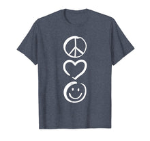 Ladda upp bild till gallerivisning, Funny shirts V-neck Tank top Hoodie sweatshirt usa uk au ca gifts for Peace Love and Happiness T-Shirt Peace Sign, Heart, Smile 1394766
